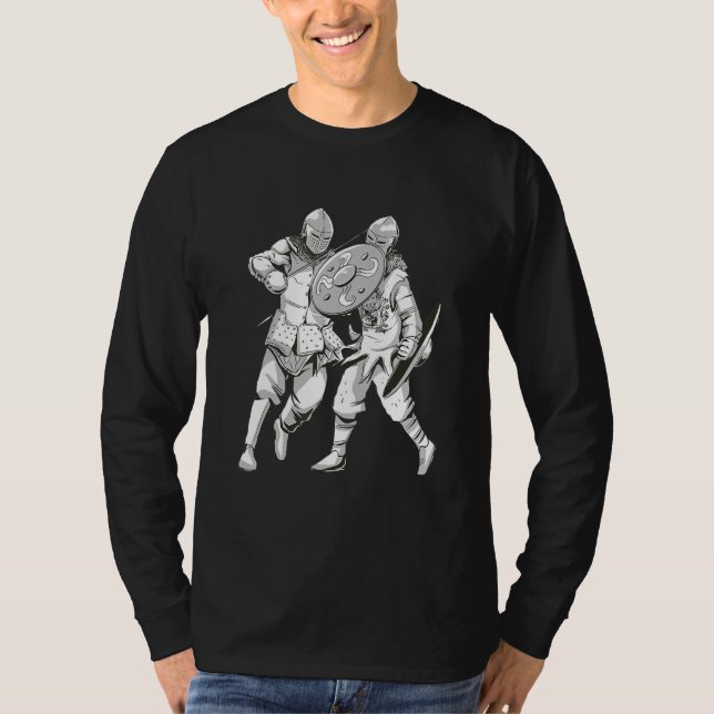 Camiseta Fighting Knights - Medieval Crusader Renaissance F (Frente)
