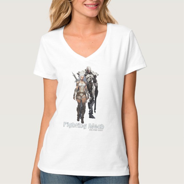 Camiseta Fighting Mech (Silver Unit) (Frente)
