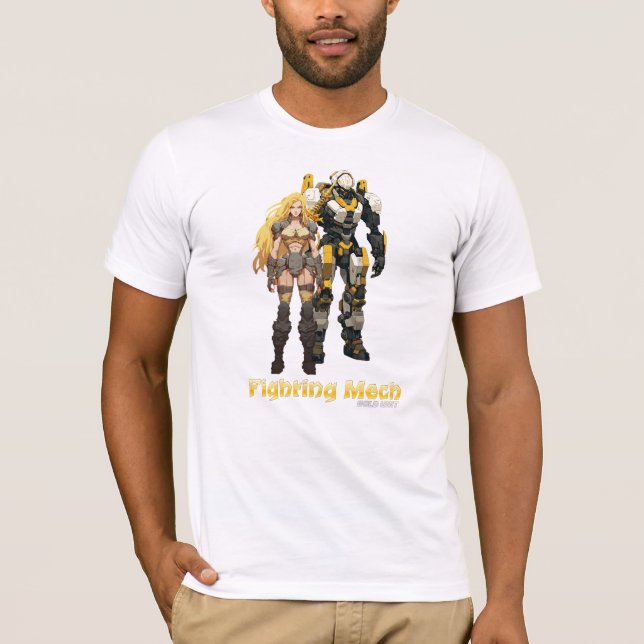 Camiseta Fighting Mech (Unidade Dourada) (Frente)