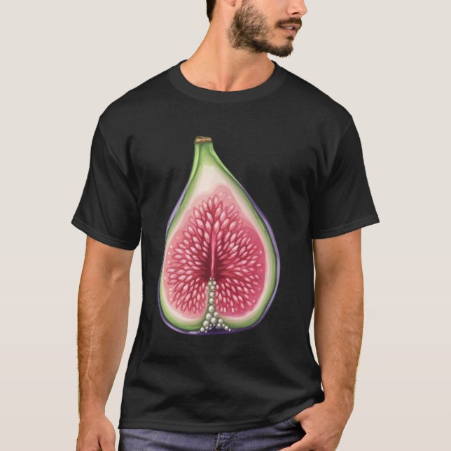 Camiseta Figo Meio Com Interior De Arco-Íris Brilhante (Frente)