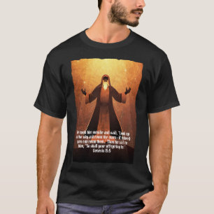 Camiseta Figura bíblica Abraão   Bíblia Verso Preto