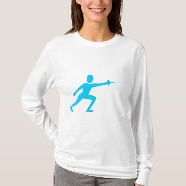 Camiseta Figura de cerca - Azul-céu (Frente)