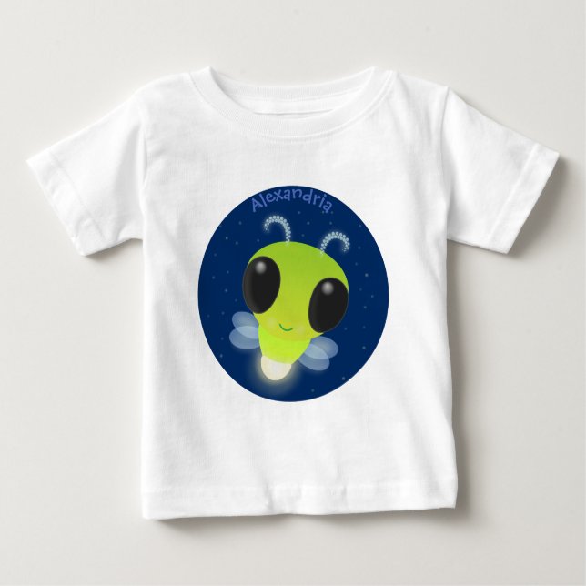 Camiseta Figura de desenho animado com inseto brilhante ver (Frente)