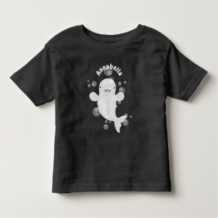 Camiseta Figura de desenho animado de bolhas de baleia belu
