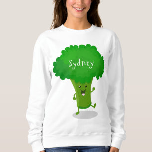 Camiseta Figura de desenho animado de brócolis dançante de