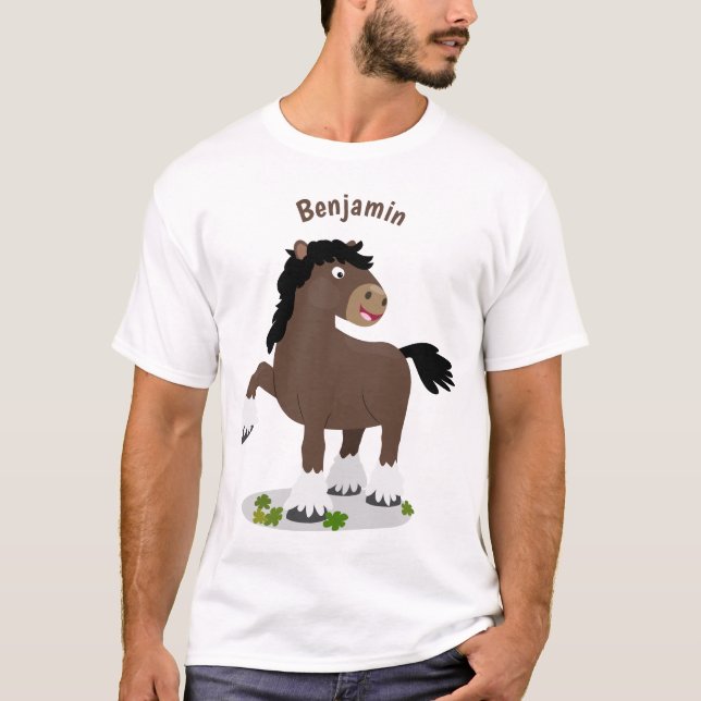 Camiseta Figura de desenho animado de corte Clydesdale (Frente)