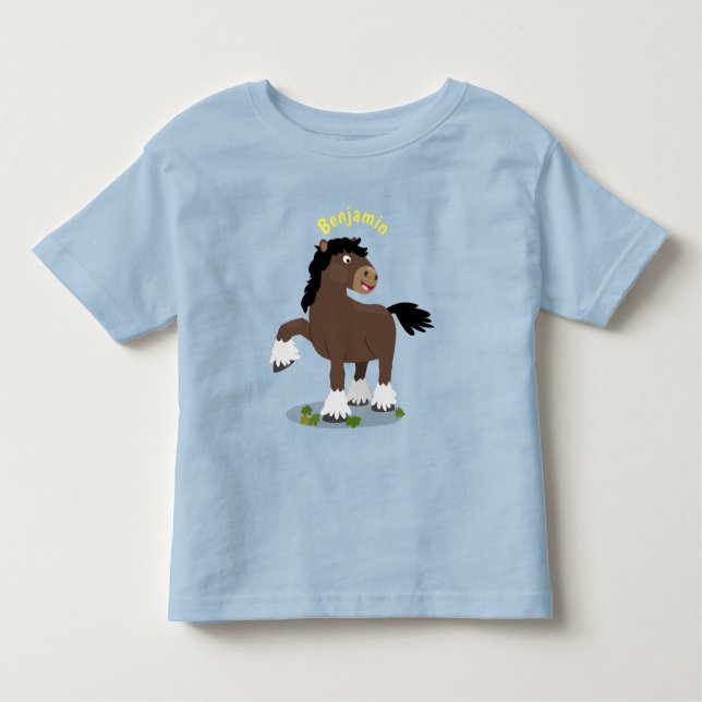 Camiseta Figura de desenho animado de corte Clydesdale (Frente)