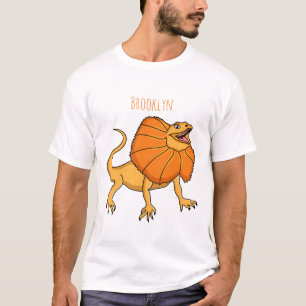 Camiseta Figura de desenho animado de lagarto-de-pescoço-fr