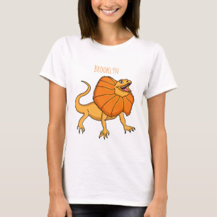 Camiseta Figura de desenho animado de lagarto-de-pescoço-fr