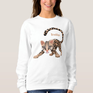 Camiseta Figura de desenho animado de ocelot bonito