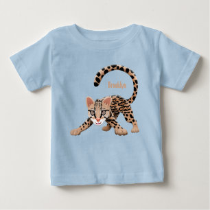 Camiseta Figura de desenho animado de ocelot bonito