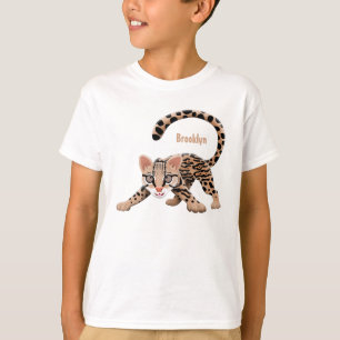 Camiseta Figura de desenho animado de ocelot bonito