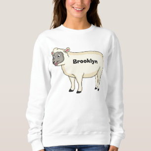 Camiseta Figura de desenho animado de ovelhas bonitas e fel