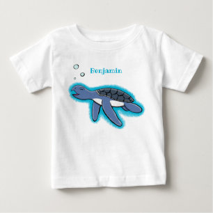 Camiseta Figura de desenho animado de tartaruga-do-mar