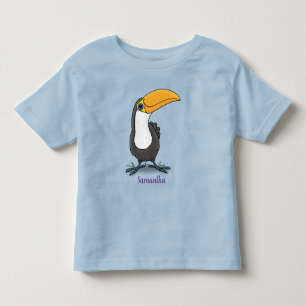 Camiseta Figura de desenho animado de tucano feliz e bonito
