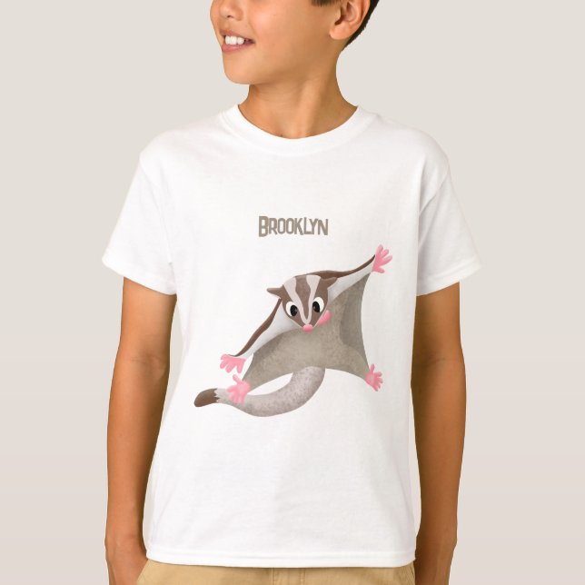Camiseta Figura de desenho animado de um planador de açúcar (Frente)