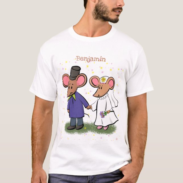 Camiseta Figura de desenho animado do casal do mouse (Frente)