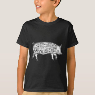 Camiseta Figura De Diagrama De Peças De Porco De Imagem Cor