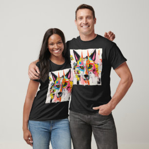 Camiseta Figura de lobo PINTADA encontra estilo de grafite 