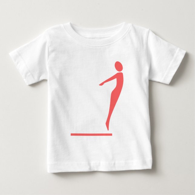 Camiseta Figura de mergulho - Rosa tropical (Frente)