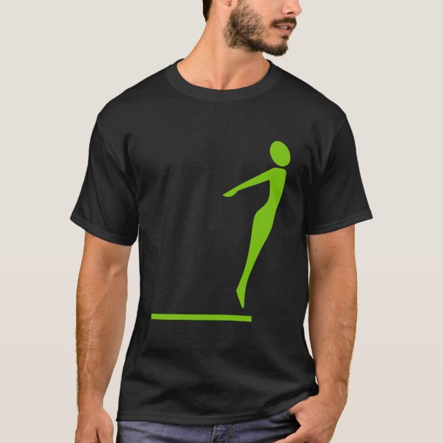 Camiseta Figura de mergulho - Verde marciano (Frente)