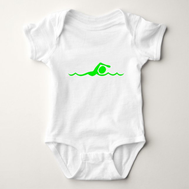 Camiseta Figura de Natação - Verde (Frente)