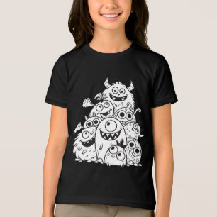 Camiseta Figura de personagens de monstro de desenho animad