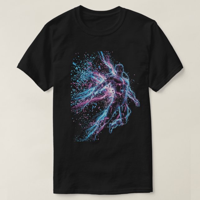 Camiseta Figura de respingo de néon (Frente do Design)