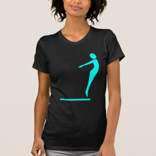 Camiseta Figura do mergulho - ciana