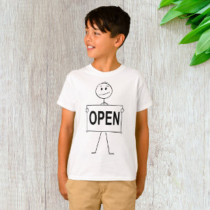 Camiseta Figura Engraçado Mantendo o sinal aberto