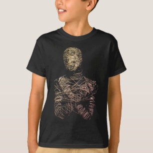Camiseta Figura Humana em Arame em Movimento Abstrato