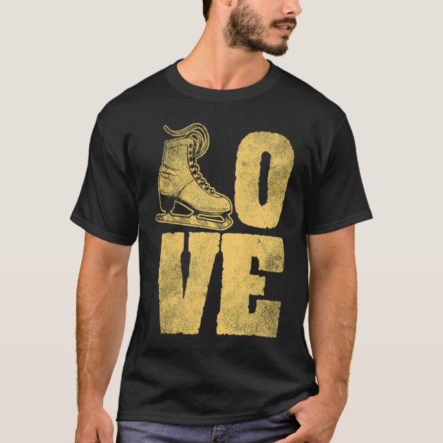 Camiseta Figura Ice Skates de Sking Winter Sport Love (Frente)