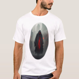 Camiseta Figura oculta escura na cidade de Neon