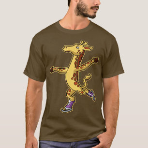 Camiseta Figura Skater Giraffe Ice Sking Skate Winter Spo