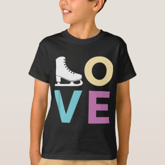 Camiseta Figura Skating Gif for Girls Women LOVE Ice Skate