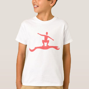 Camiseta Figura surfando - rosa tropical