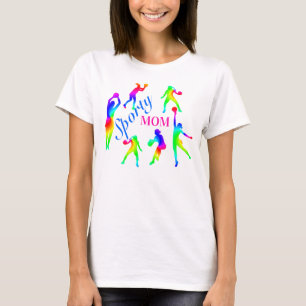 Camiseta Figuras de Handebol Arco-Íris Mãe Esportiva Dia da