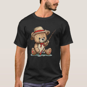 Camiseta Figuras de Ursinho bonito para paióis de pesca
