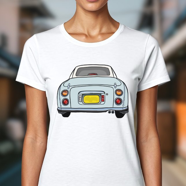 Camiseta Figuras Gráfico de Carros Aqua Figaro Belo (A cute pale aqua blue figaro car t-shirt! Perfect to wear whilst driving your cute car)