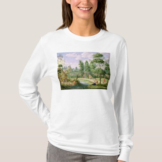 Camiseta Figuras nas terras de uma casa de campo (Frente)