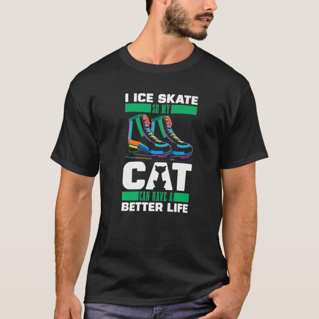 Camiseta Figure Skating Cat  Ice Skating (Frente)
