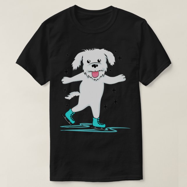 Camiseta Figure Skating Dog Dogs Cute Pet (Frente do Design)