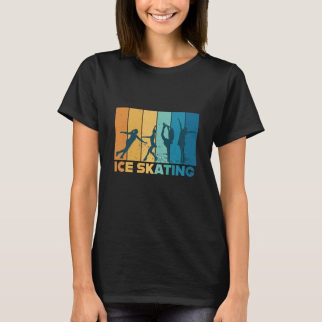 Camiseta Figure Skating Ice Skater Vintage Retro (Frente)