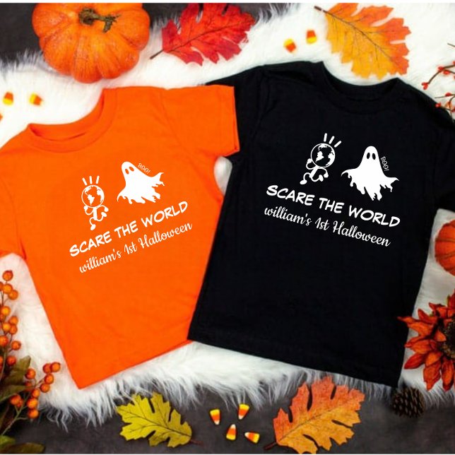 Camiseta Figurino 1 rua Halloween Pumpkin Engraçado Bebê (Criador carregado)