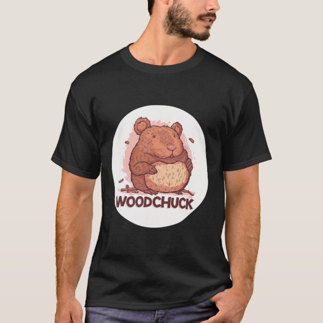 Camiseta Figurino Bastante De Woodchuck Para Amantes De Ani (Frente)