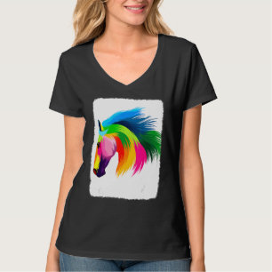 Camiseta Figurino Colorido De Cavalo Bonito Para Gir De Cav