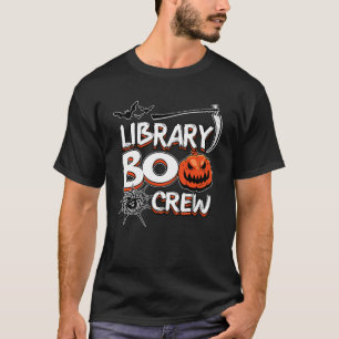 Camiseta Figurino da Biblioteca Boo Crew Halloween Bibliote