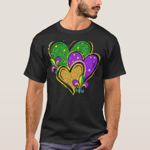 Camiseta Figurino da festa do Coração Mardi Gras é Mardi Gr