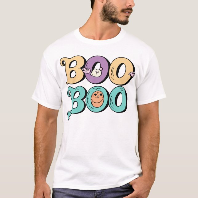 Camiseta Figurino da Tripulação do Halloween Boo (Frente)