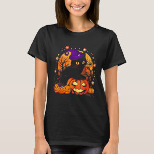 Camiseta Figurino De Abóbora De Abóbora De Gato Negro Para